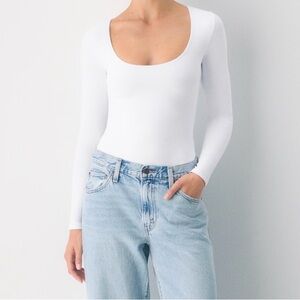 Babaton White Long Sleeve Top